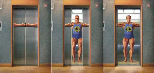 “健身房电梯广告”/